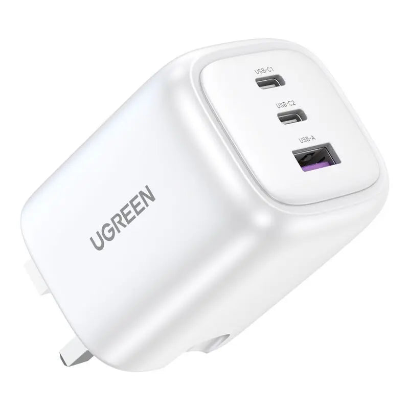 UGREEN Nexode (65W) 3-Port PD GaN Fast Charger (UK) - White