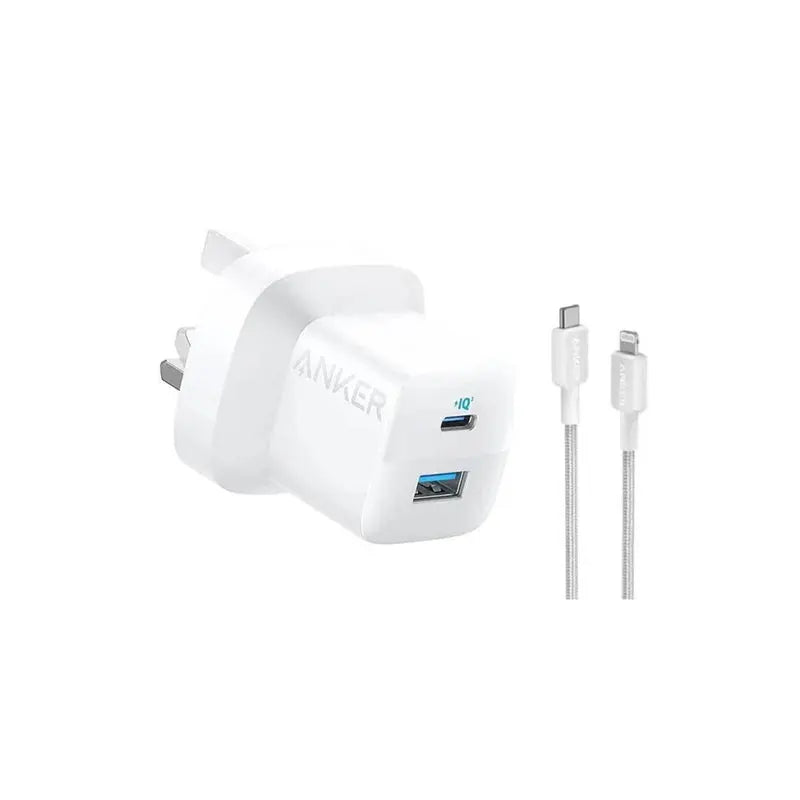 Anker 323 Charger 33W with 310 USB-C TO Lightning Cable (33W, 3ft) - White Anker