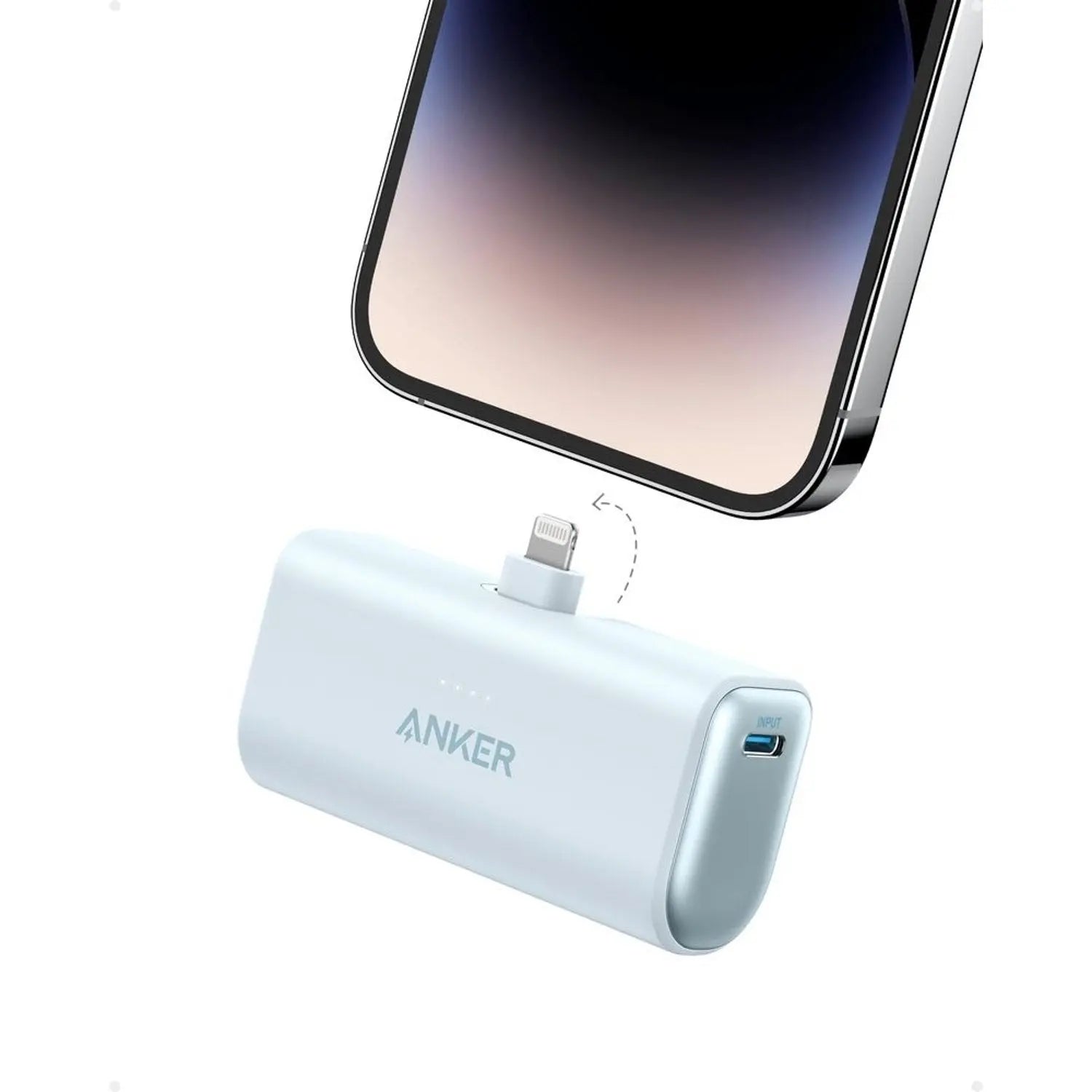 Anker Nano Power Bank (12W)Fast Charging , 5000mAh With Built-In Lightning Foldable Connector - Blue