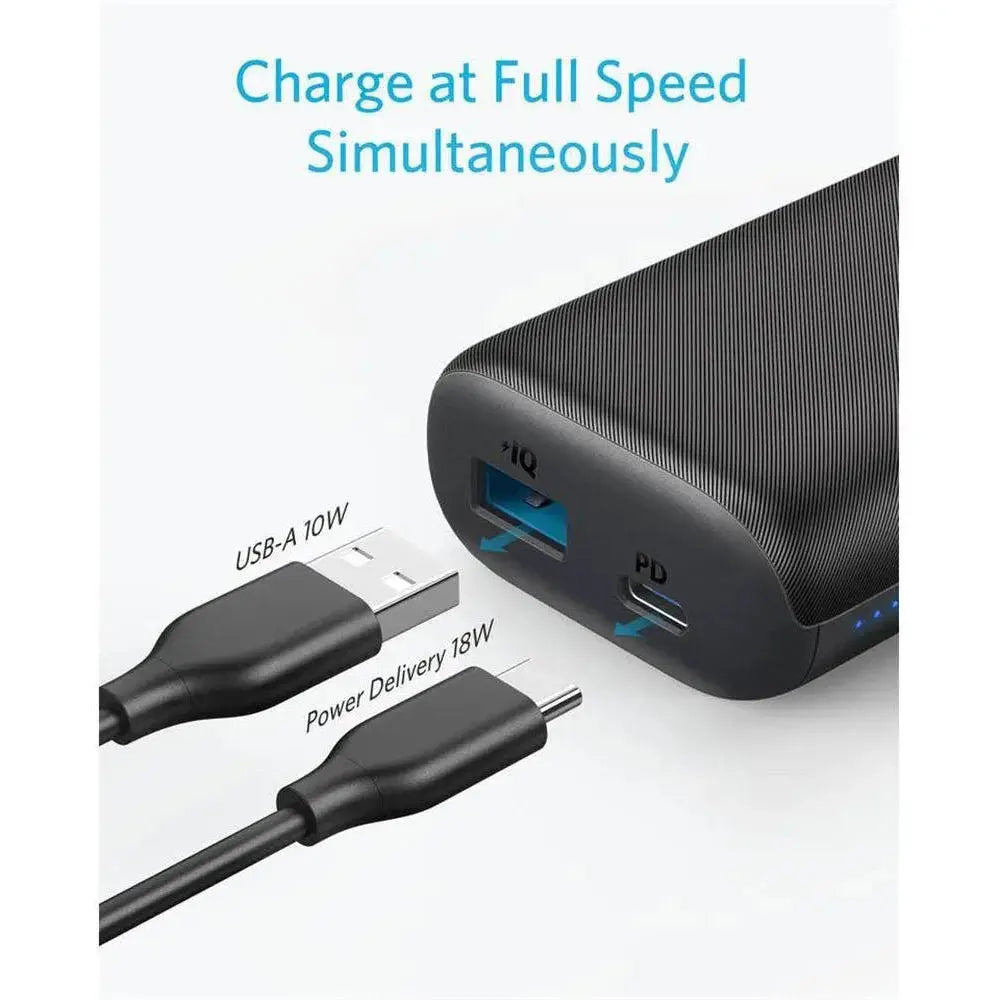 Anker Power Core Metro power bank 10000mAh / Fast charging (25W) Max. PD and IQ3.0 support / compact size – Black Fabric