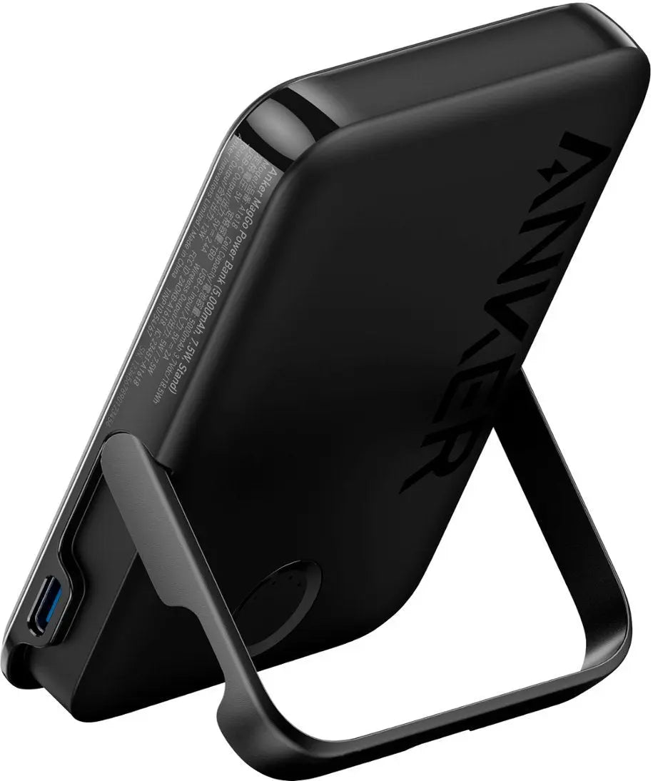 Anker 322 MagGo 7.5W Wireless & 12W USB-C Output Power Bank with Foldable Stand - Black