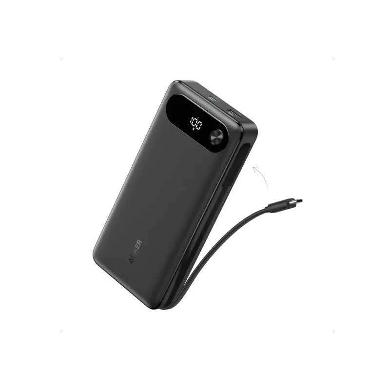 Anker 65W Two-Way Power with Built-in Cable  Anker Power Bank (20,000mAh, 87W, Built-in Cable) - Black Anker