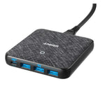 Anker PowerPort Atom III Slim 4-Ports (65W) Fast Charger - Fabric Black