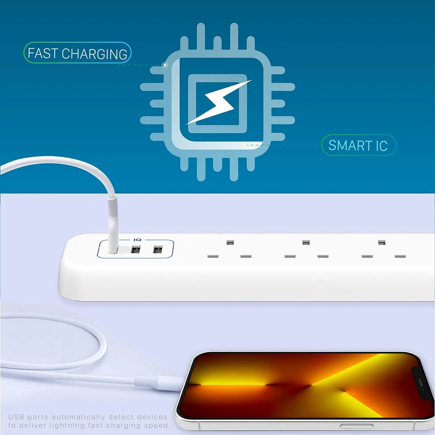 Remson Essential USB Surge Protector 6 Way 3 USB Ports + 3 AC Outlets  With 3M Cable Length