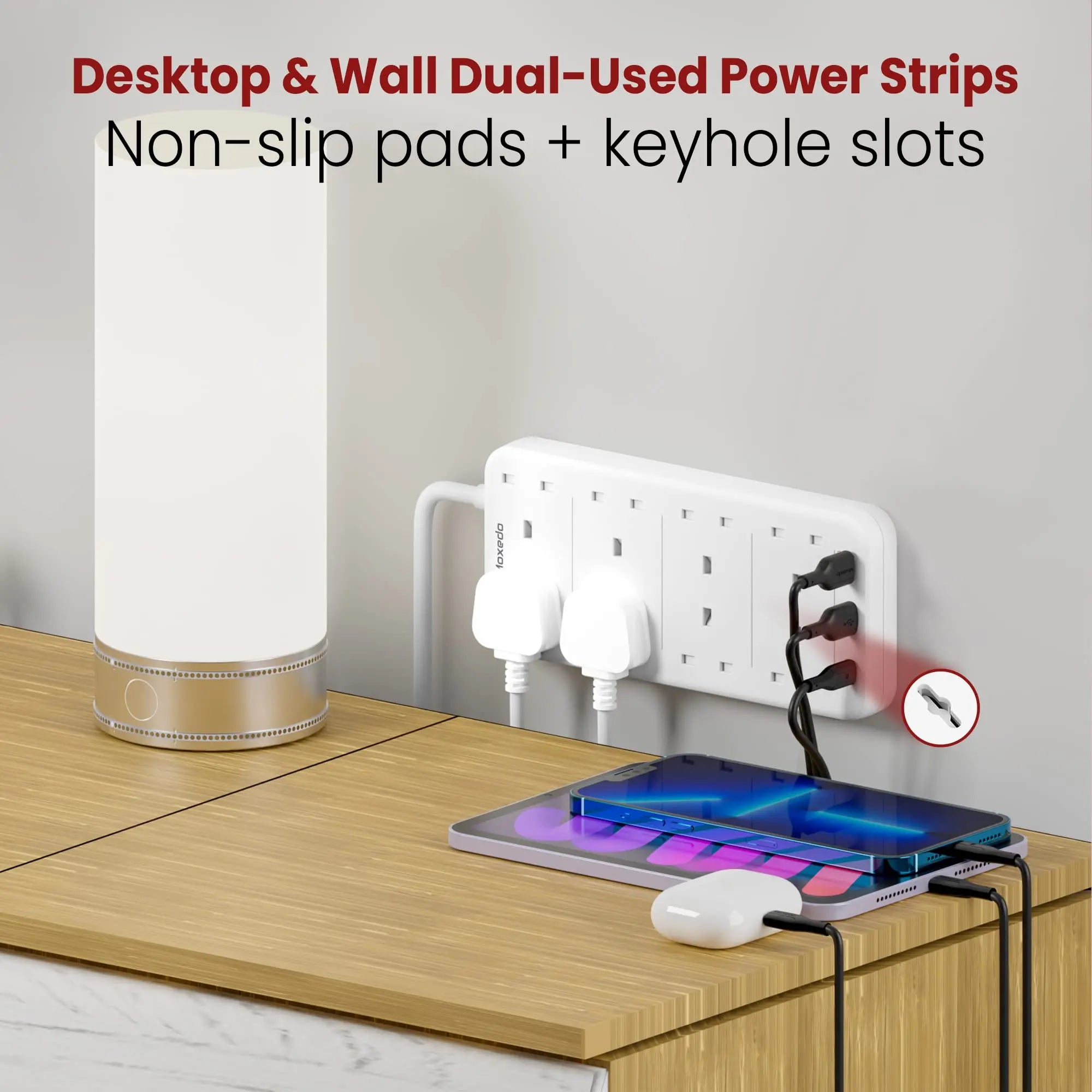 Moxedo 20W Power Strip Surge Protector 11 Way 1 USB-C PD Ports + 2 USB-A Ports + 8 AC Outlets with 2M Cable Length