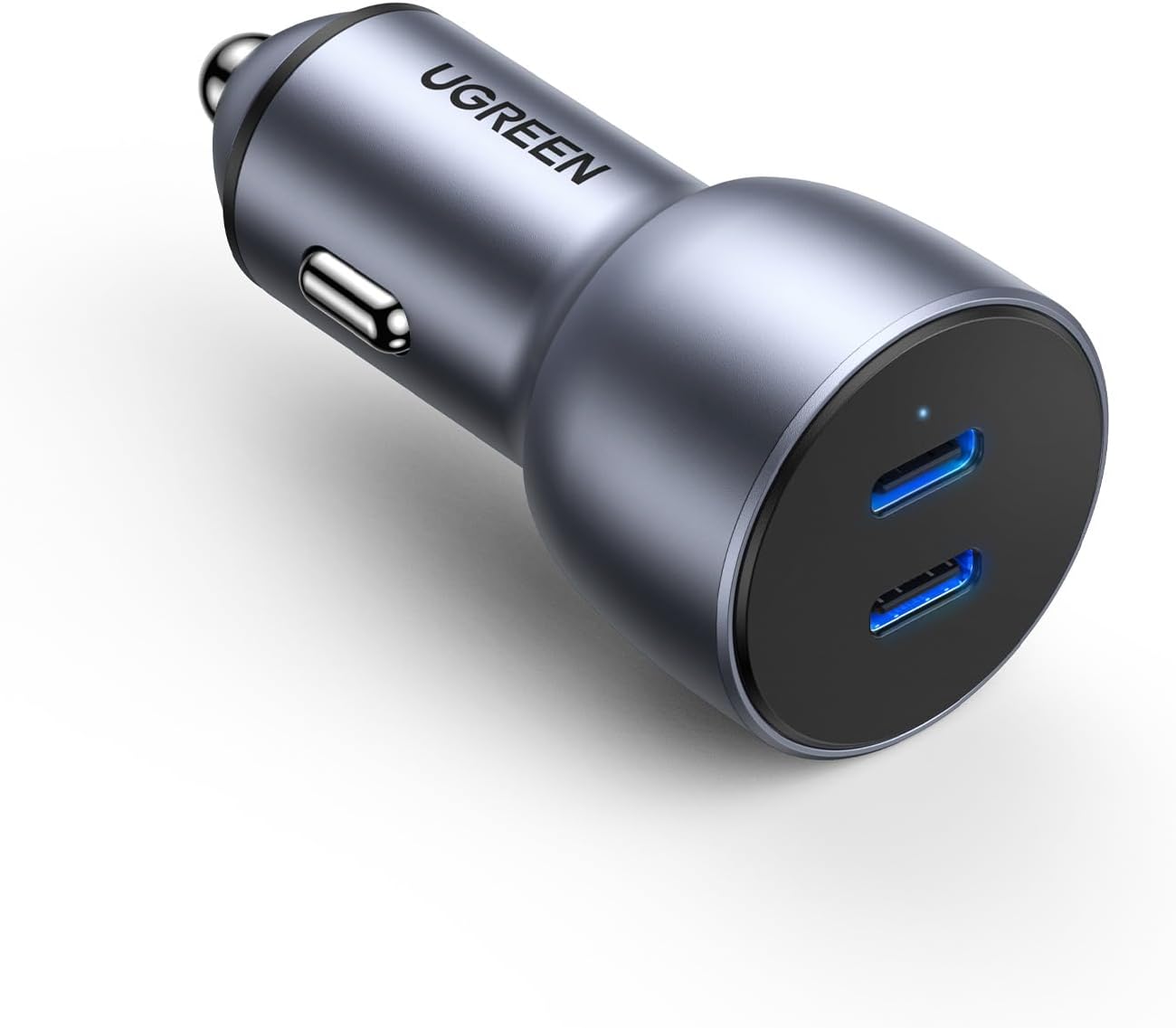 UGREEN Dual USB-C Car Charger PD 50W, Fast Charging Car Battery Charger Double Type-C Car Socket, USB PD Car Charger