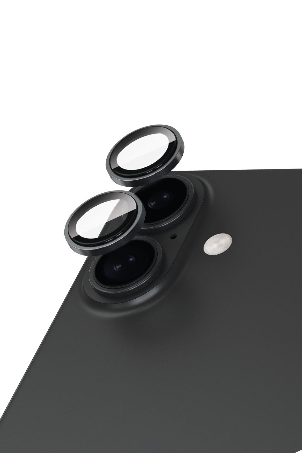 Moxedo Camera Lens Protector for iPhone 17 6.3” 2025 9H Tempered Glass Aluminum Alloy Individual Ring Camera Lens Cover Protector with Easy Installation Tool – Black