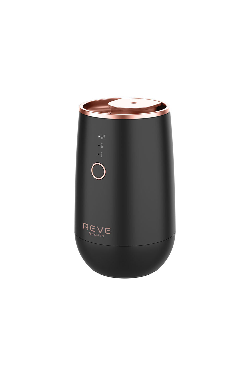 REVE Scents Waterless Essential Oil Aromatherapy Diffuser Dual-Purpose Home and Car Aromatherapy Device Rechargeable with LED Indicator Button- Black