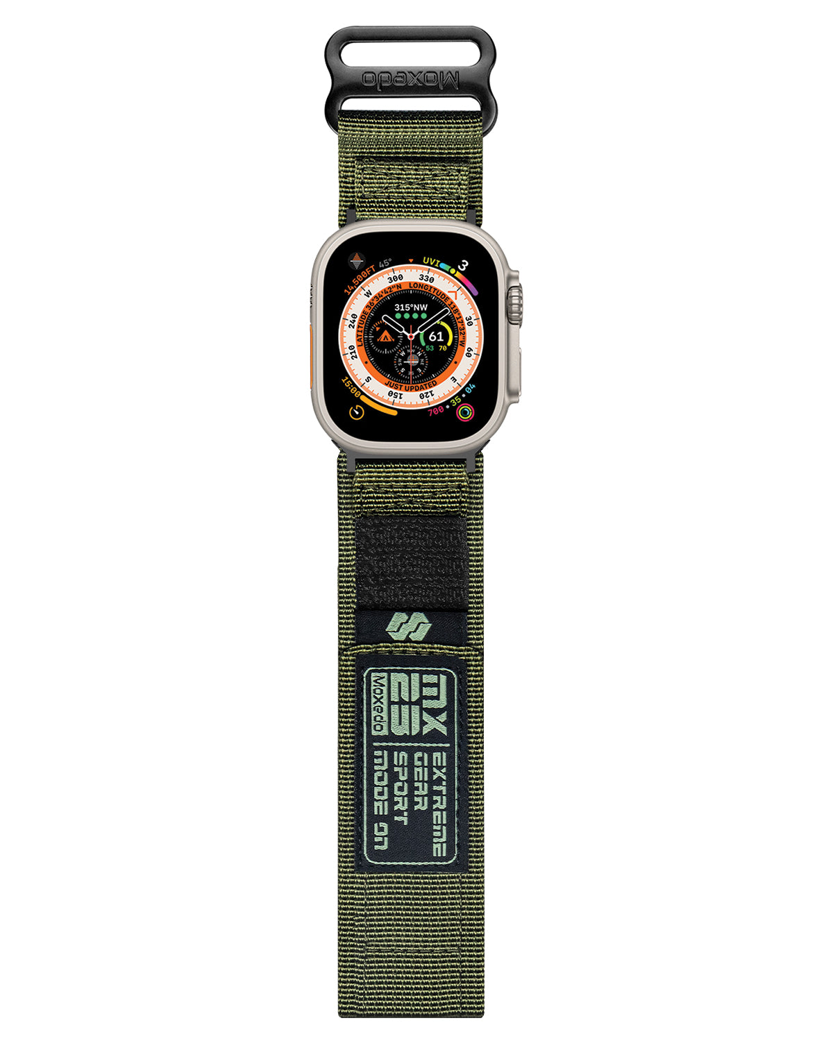 Moxedo MX23 Rugged Strap Breathable Nylon Braided Sports Band Design for 44mm/45mm/49mm (Military Green)