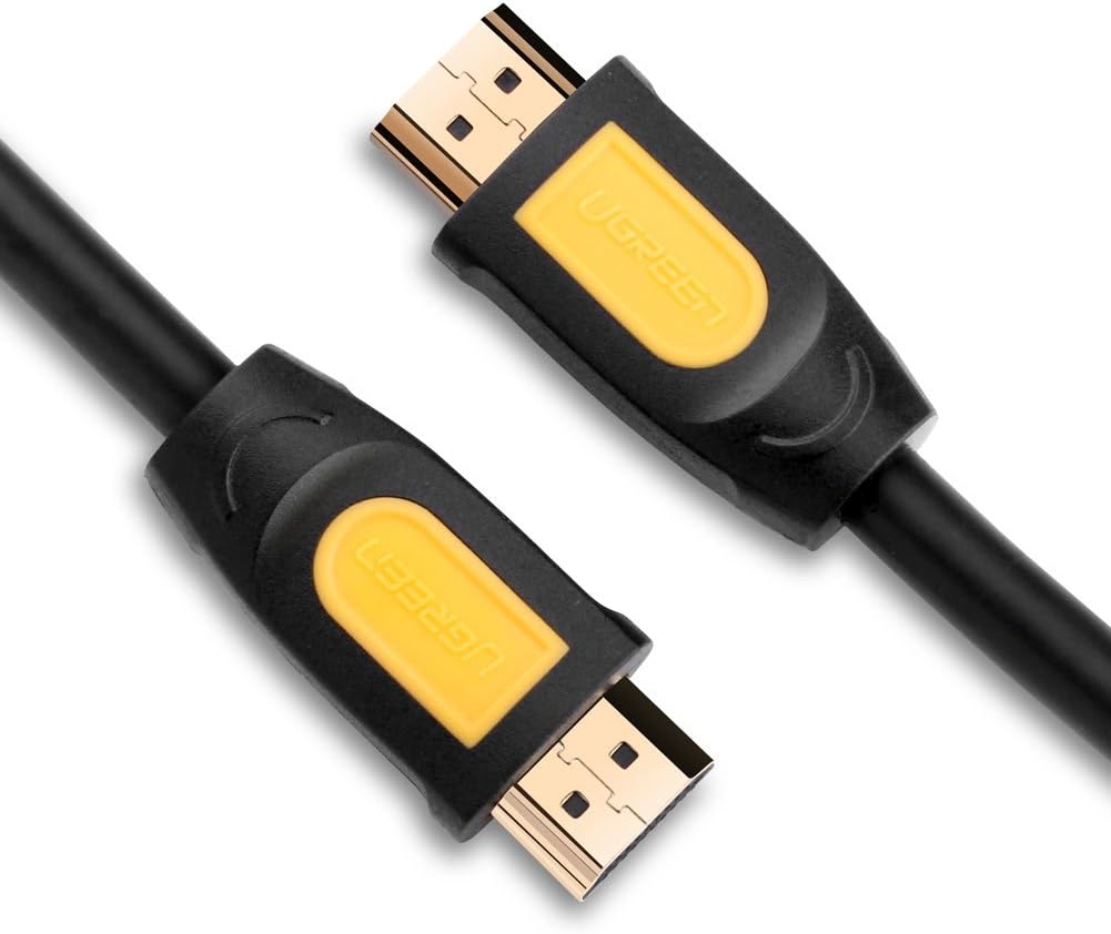 كابل HDMI دائري من UGREEN بطول 3.0 متر (أصفر/أسود) 