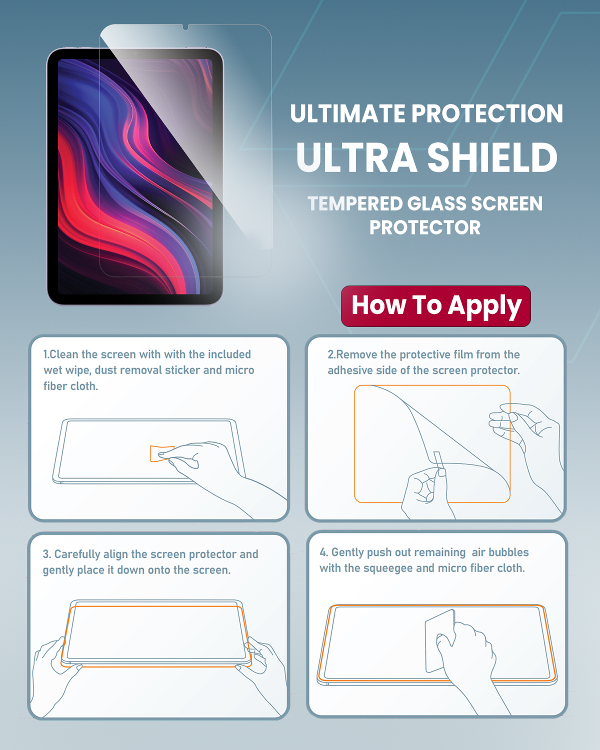 Moxedo Ultra Shield Tempered Glass Screen Protector - HD Clear 9H Hardness for  Apple iPad 9.7 inch