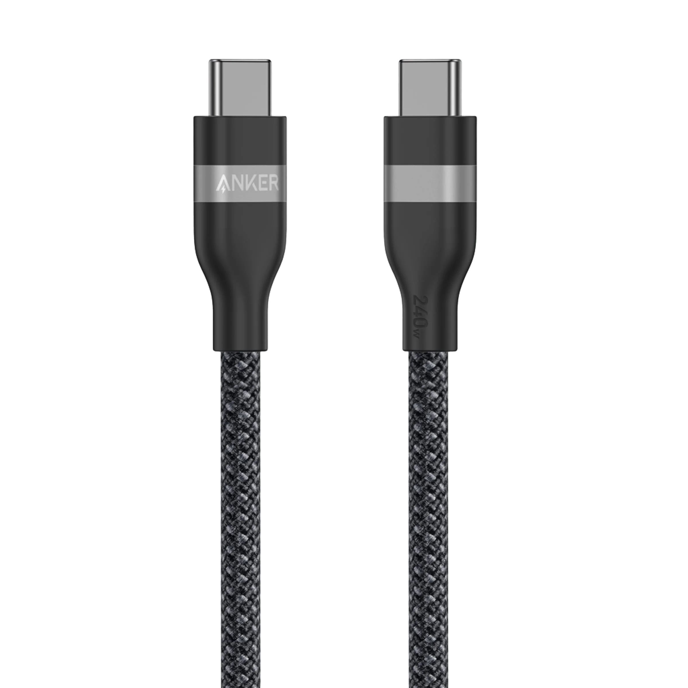 Anker USB-C to USB-C Cable (3ft,240W, Upcycled-Braided) Soft, Durable and Eco-Friendly -Black