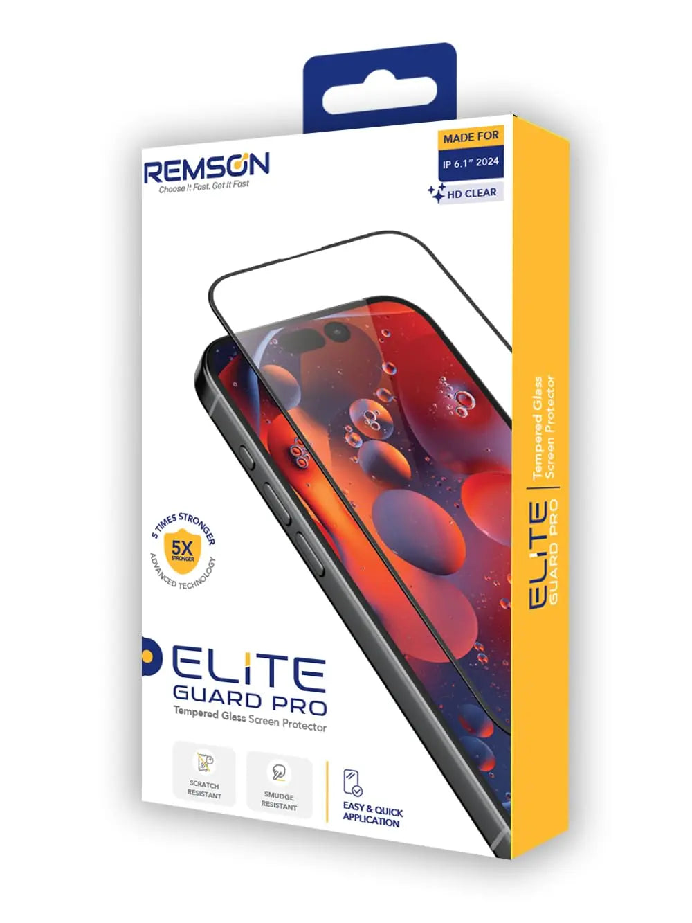 Remson Elite Guard Pro Tempered Glass Screen Protector HD Clear 9H Hardness Full Coverage with Installation Tool Kit compatible for iPhone 16 6.1 inch Remson