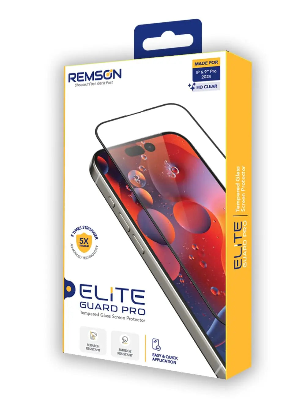 Remson Elite Guard Pro Tempered Glass Screen Protector HD Clear 9H Hardness Full Coverage with Installation Tool Kit compatible for iPhone 16 Pro Max 6.9 inch Remson