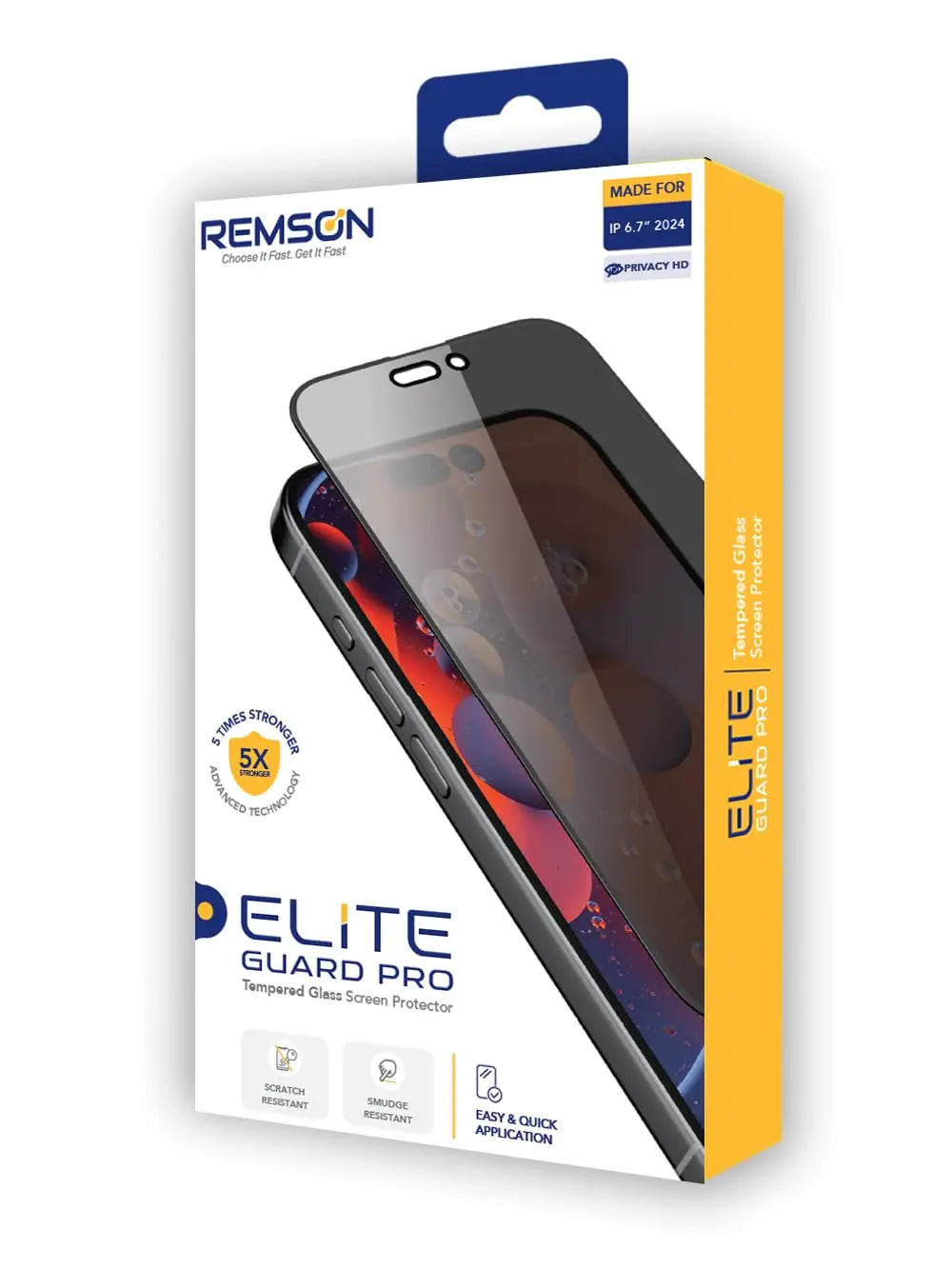 Remson Elite Guard Pro Tempered Glass Screen Protector Privacy HD 9H Hardness Full Coverage with Installation Tool Kit compatible for iPhone 16 Plus 6.7 inch Remson