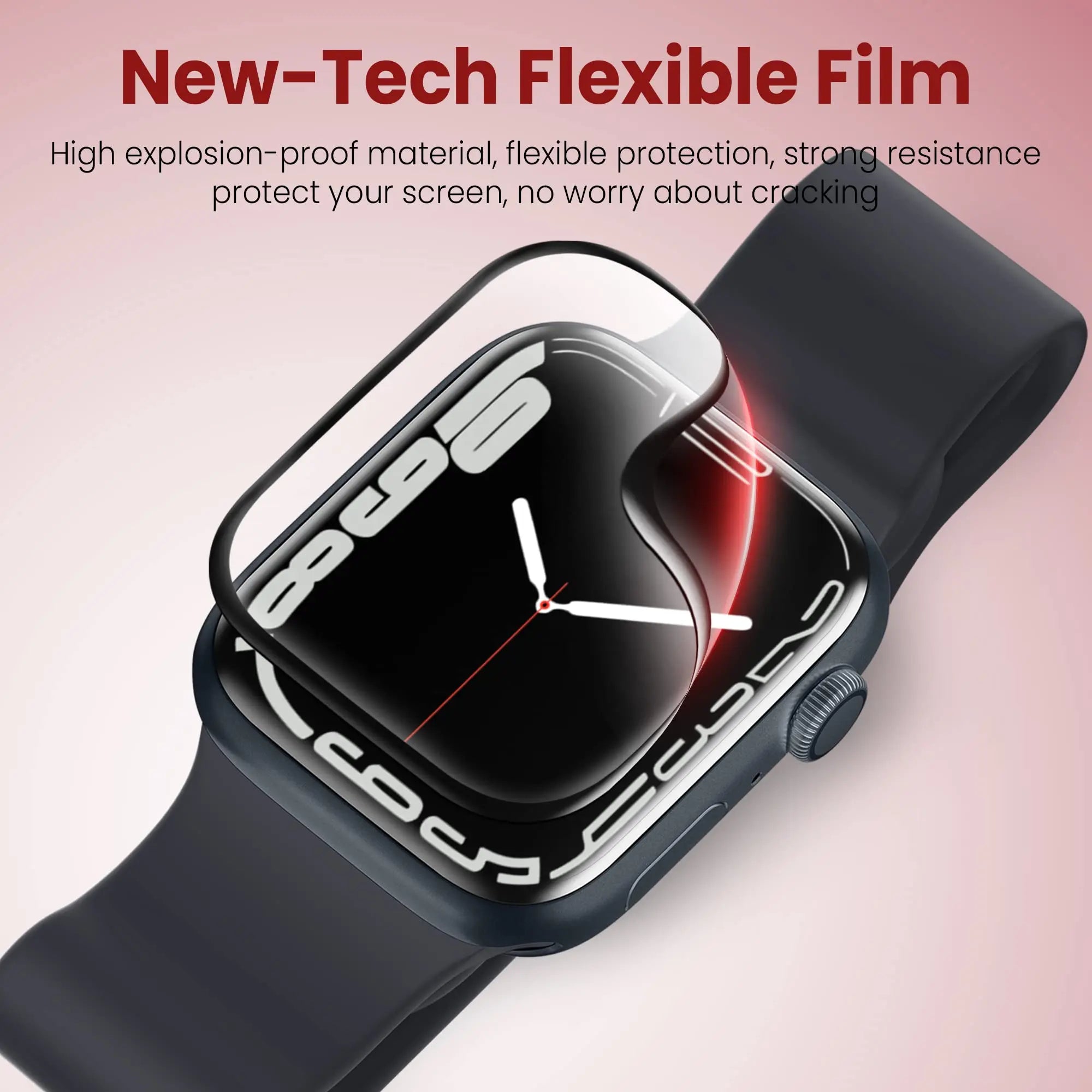 Moxedo Glass Screen Protector Ultra HD Clear Full Coverage Flexible Protector Compatible for iWatch Series 7 (41mm) Moxedo