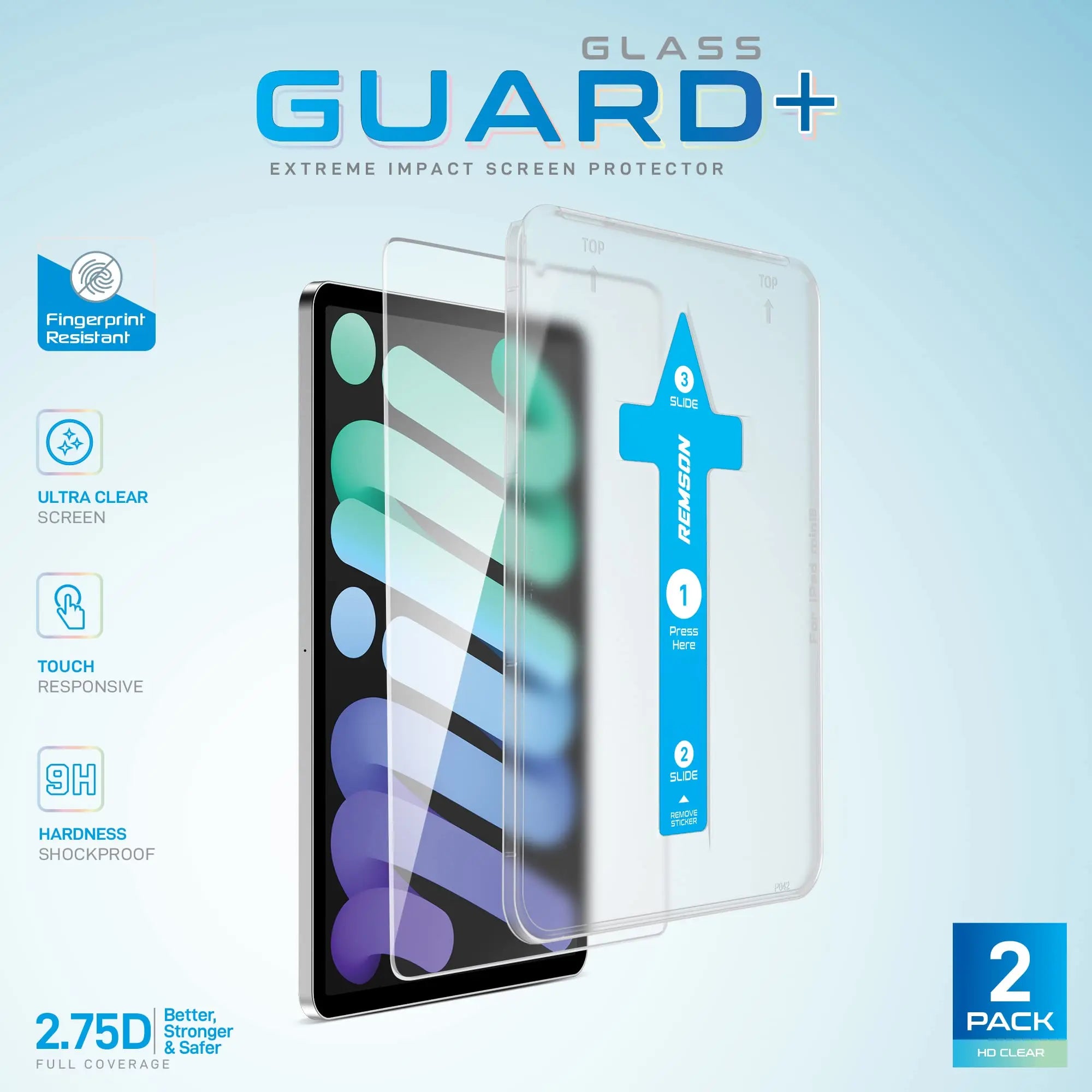 Remson Tempered Glass Screen Protector HD Clear 9H Hardness With Auto Alignment Kit Compatible for iPad Mini 6 2021 8.3 Inch 6th Generation 2 Pack Remson