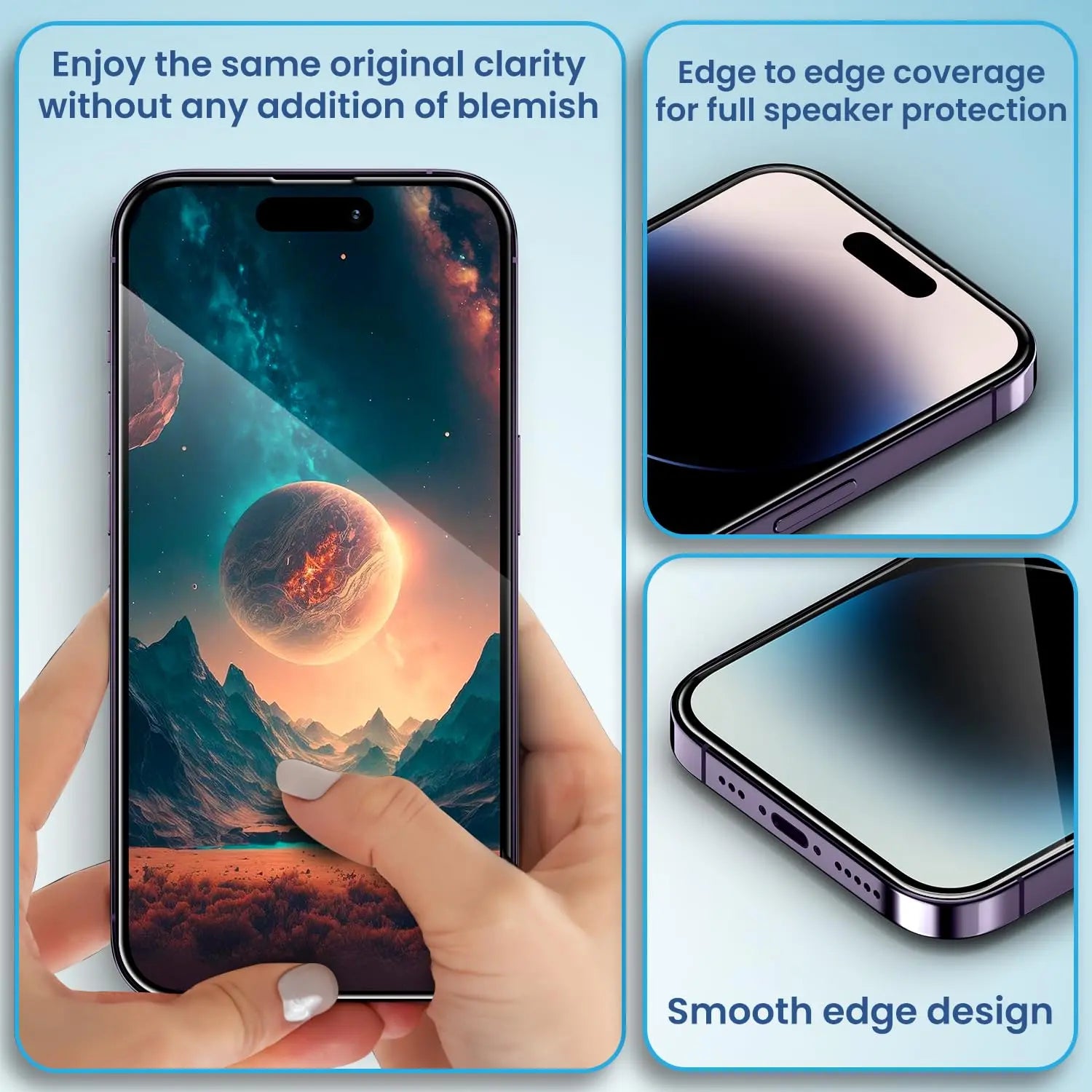 Remson Glass Guard Pro + 9H Tempered Glass Screen Protector Full Coverage HD Clear with Auto Alignment Installation Tool Designed for iPhone 14 Pro - Clear Remson