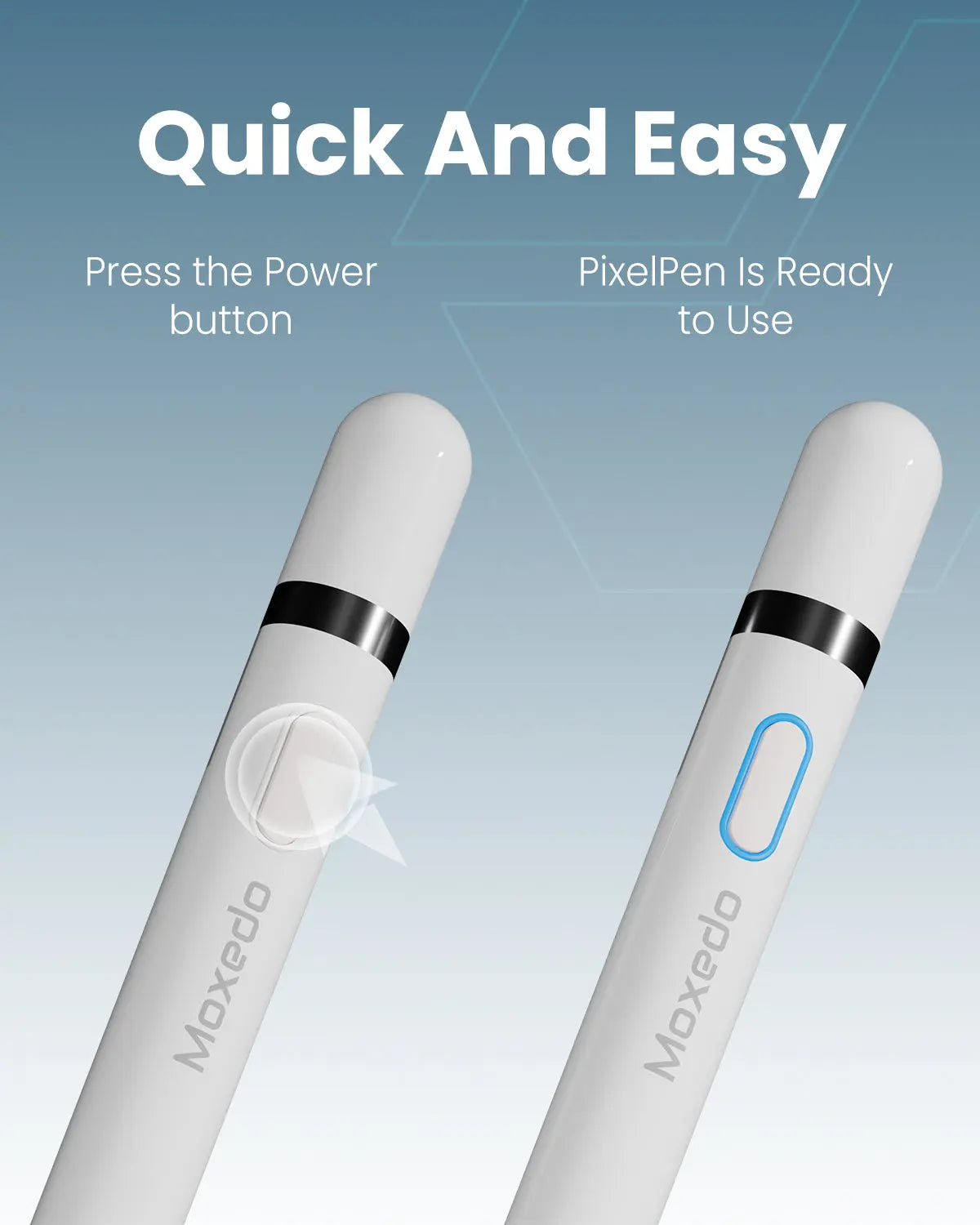 Moxedo Touch Pixel Pen Universal Active Stylus Pen Capacitive Rechargeable - White