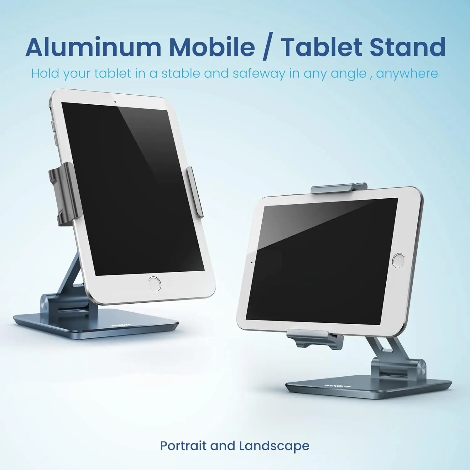 Remson Aluminum Tablet Stand Holder 360° Swivel Rotation, Adjustable iPad Stand for Desk