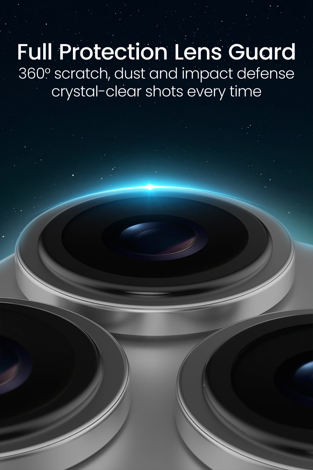 Moxedo Camera Lens Protector for iPhone 17 Pro 6.3”/ iPhone 17 Pro Max 6.9” 9H Tempered Glass Aluminum Alloy Individual Ring Camera Lens Cover Protector with Easy Installation Tool– Titanium