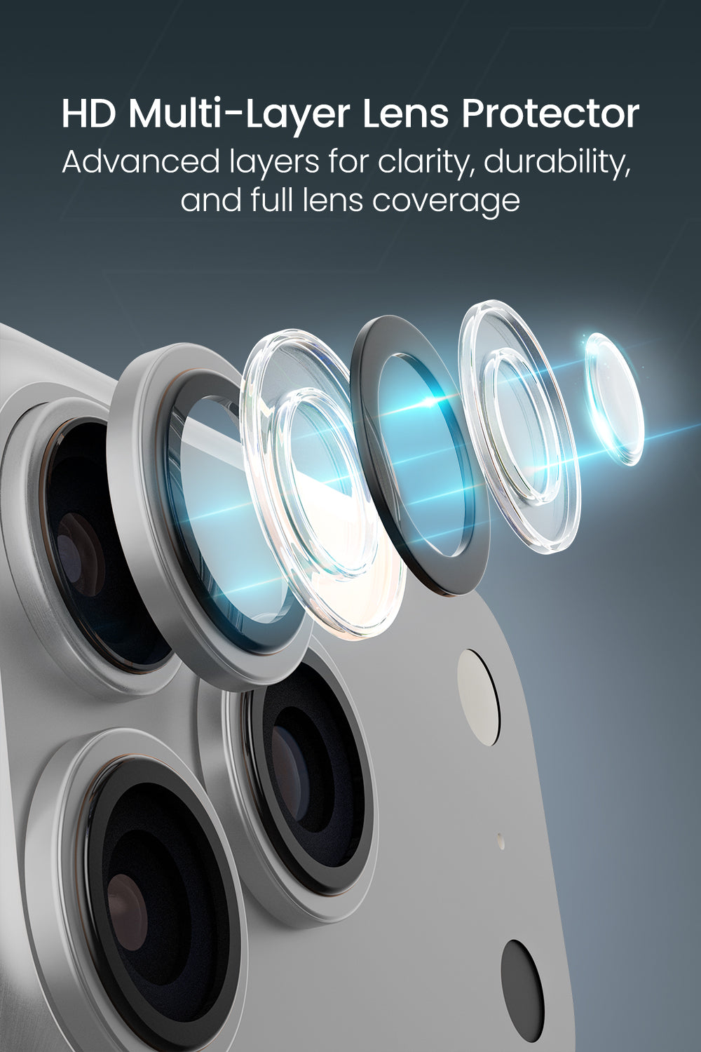 Moxedo Camera Lens Protector for iPhone 17 Pro 6.3”/ iPhone 17 Pro Max 6.9” 9H Tempered Glass Aluminum Alloy Individual Ring Camera Lens Cover Protector with Easy Installation Tool– Titanium