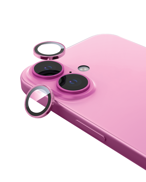 Remson Optic Guard Camera Lens Protector Scratch Resistant Individual Lens Protector with Aluminum Alloy Ring Compatible for iPhone 16 6.1 inch/iPhone 16 Plus 6.7 inch 2024 (Pink)