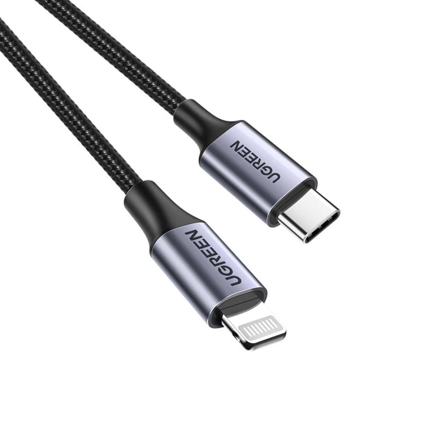 UGREEN USB-C to Lightning PD Fast Charging Cable (1m, Braided) - Black
