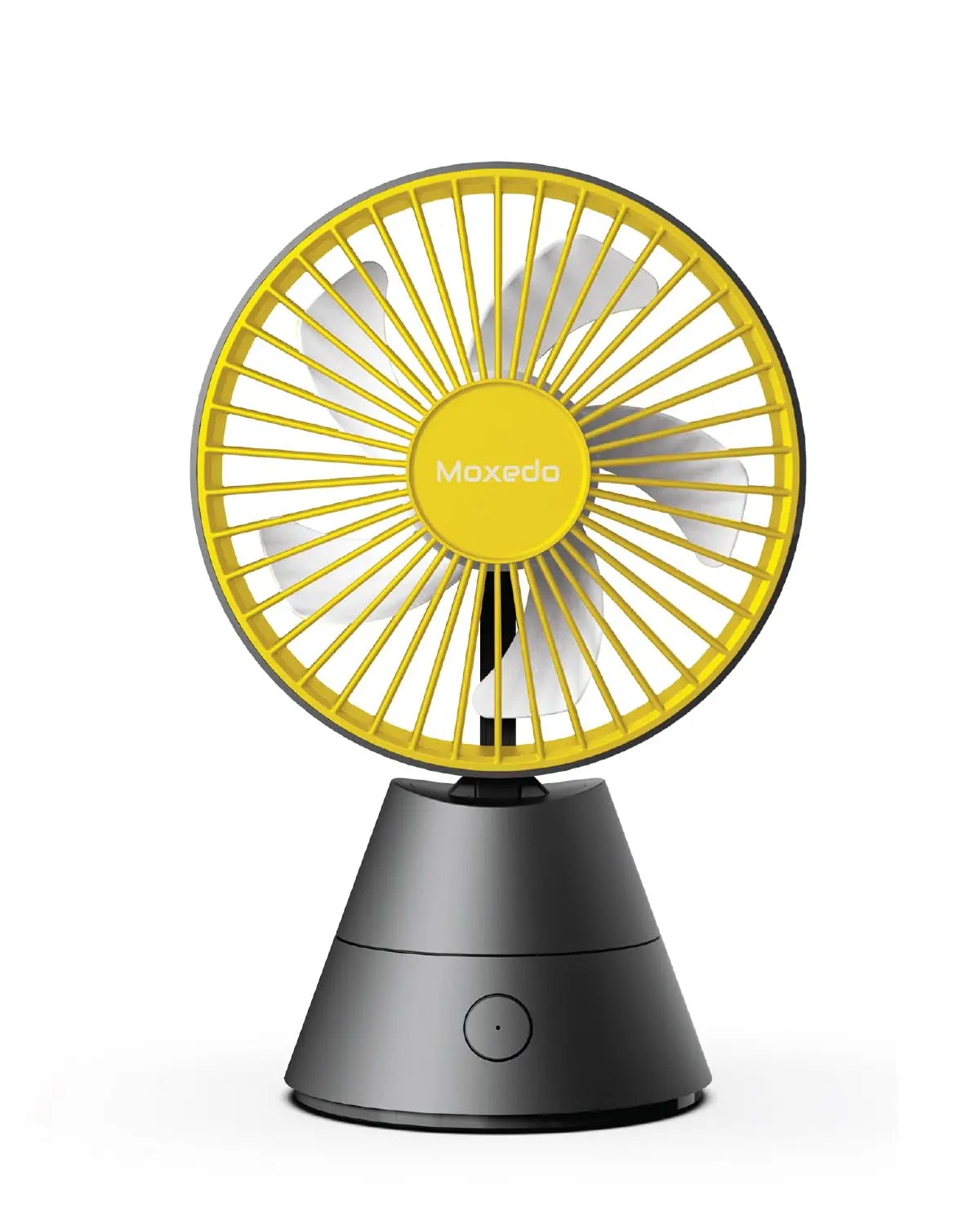 Moxedo Mini Portable Fan Desktop,5 Blades Strong Wind, 3 Adjustable Speed Auto Rotation,USB Rechargeable Battery with Solid Fragrance Pad - Black