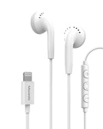 Moxedo Wired Stereo Earphones Lightning Connector Earphone with In-Line Remote, Built-in Microphone Compatible for iPhone 14/13/12/11 Pro Max/X/XS Max/XR (White)