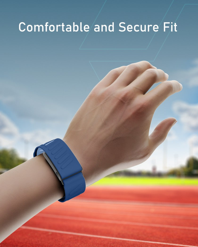 Moxedo Comfort Durable Whoop 5.0 Band Soft-Touch Silicone Replacement Wrist Strap–Flexible, Waterproof Watch Band for Men & Women, Lightweight, Skin-Friendly with U-Shaped Connector -Blue