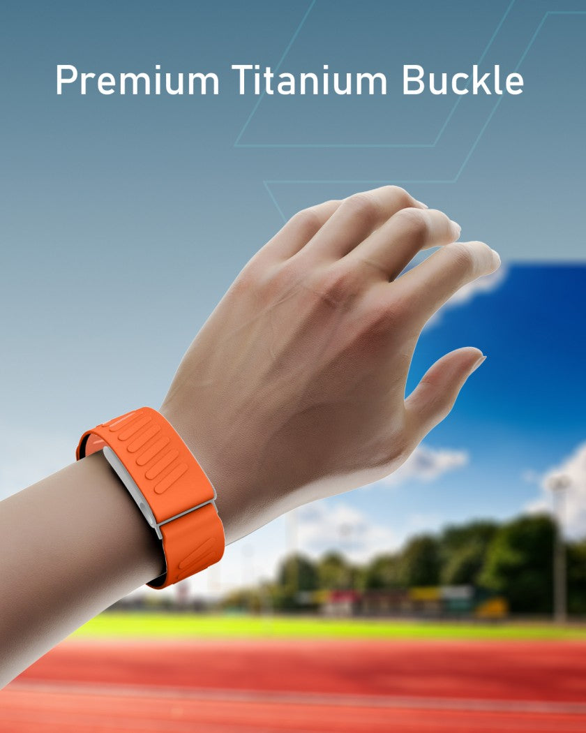 Moxedo Comfort Durable Whoop 5.0 Band Soft-Touch Silicone Replacement Wrist Strap–Flexible, Waterproof Watch Band for Men & Women, Lightweight, Skin-Friendly with U-Shaped Connector - Orange
