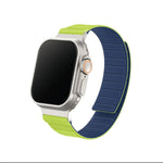 Remson Magnetic Switch- Band Double Side Reversible Silicone Strap for iWatch Series 42-49mm (Green/Navy)