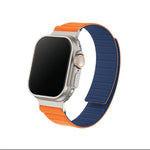 Remson Magnetic Switch- Band Double Side Reversible Silicone Strap for iWatch Series 42-49mm (Orange/ Navy)