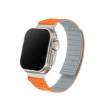 Remson Magnetic Switch- Band Double Side Reversible Silicone Strap for iWatch Series 42-49mm (Orange/Grey)