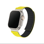 Remson Magnetic Switch- Band Double Side Reversible Silicone Strap for iWatch Series 42-49mm (Yellow/Black)