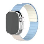 Moxedo Dual-Color Magnetic Watch Band Compatible with Apple Watch Series Ultra 2/9/8 Ultra /8/7/6/5/4/3/SE 44/45/49mm - Mist Blue/White