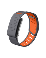 Moxedo Flow-Fit Silicone Strap Compatible with WHOOP 4.0  Adjustable Replacement Band for Men & Women Lightweight, Sweatproof, Skin-Friendly, Secure Fit, Waterproof Sports Loop - Gray/Orange