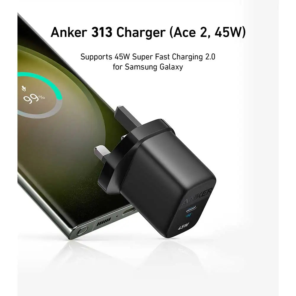 Anker 313 Charger ( 45W ) Ace USB C Super Fast Adapter - Black