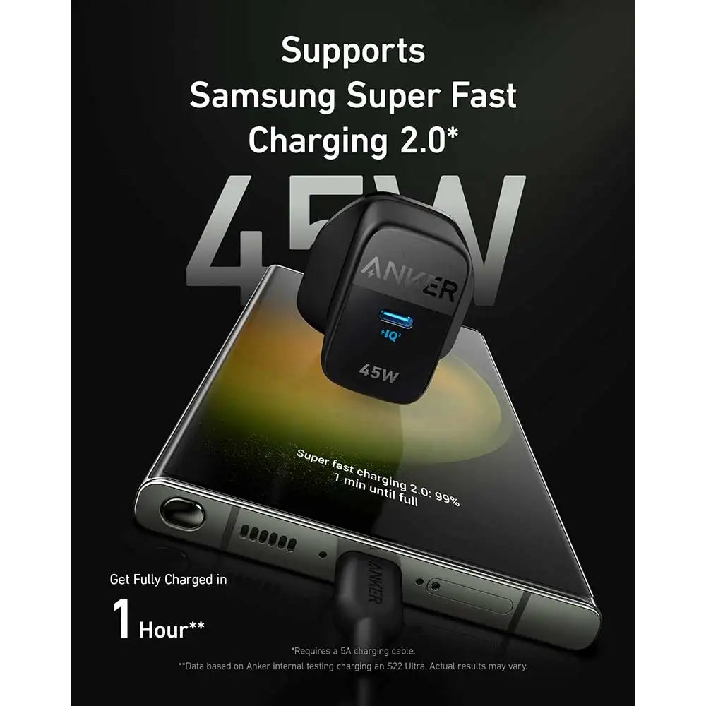 Anker 313 Charger ( 45W ) Ace USB C Super Fast Adapter - Black