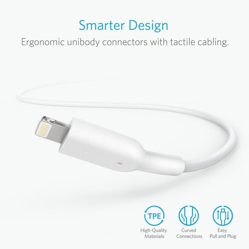 Anker Powerline II Charging & Data Cable, USB Type A to Lightning for Apple Devices - White