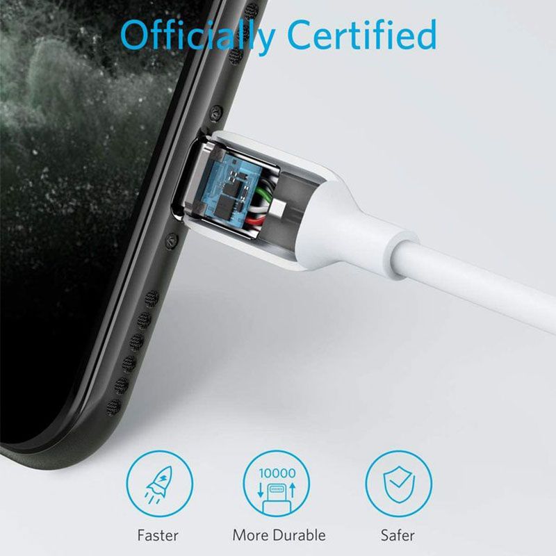 Anker Powerline III USB-C Cable with Lightning Connector (3ft /0.9m) - White