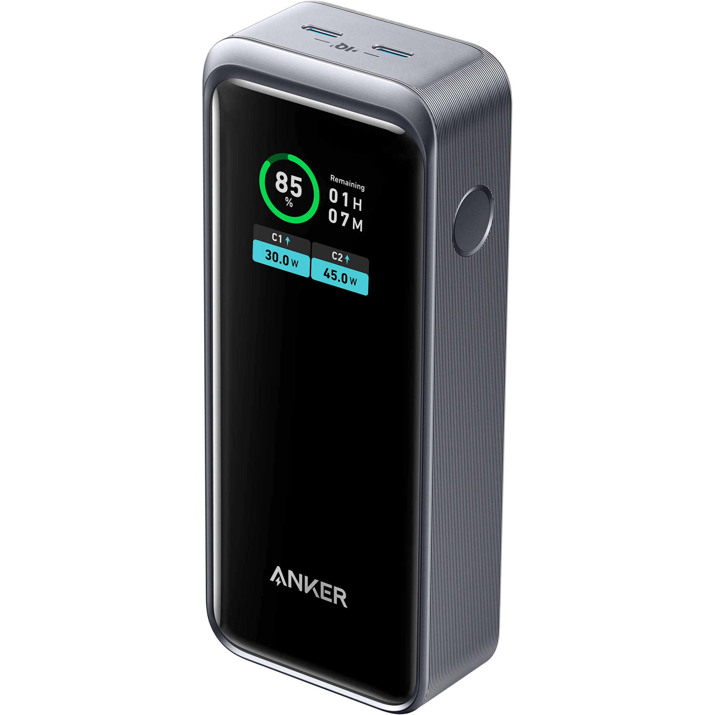 Anker Prime Power Bank, 2-Port (130W) Power Bank with LCD Screen 12,000mAh - Black