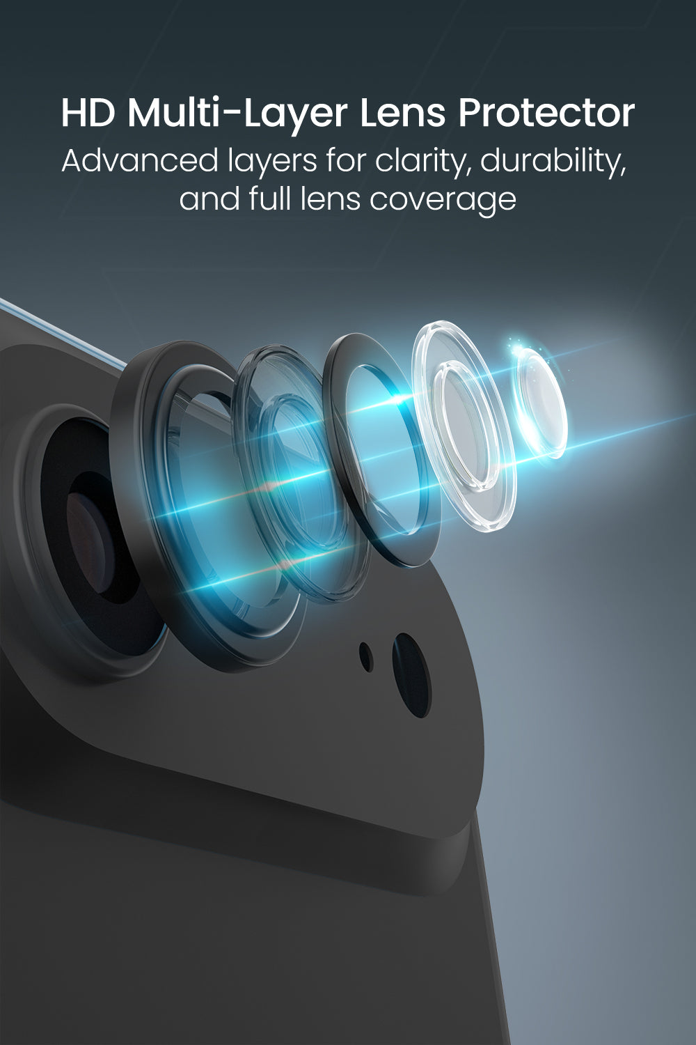 Moxedo Camera Lens Protector for iPhone 17 Air 6.5” 2025 9H Tempered Glass Aluminum Alloy Individual Ring Camera Lens Cover Protector with Easy Installation Tool – Black