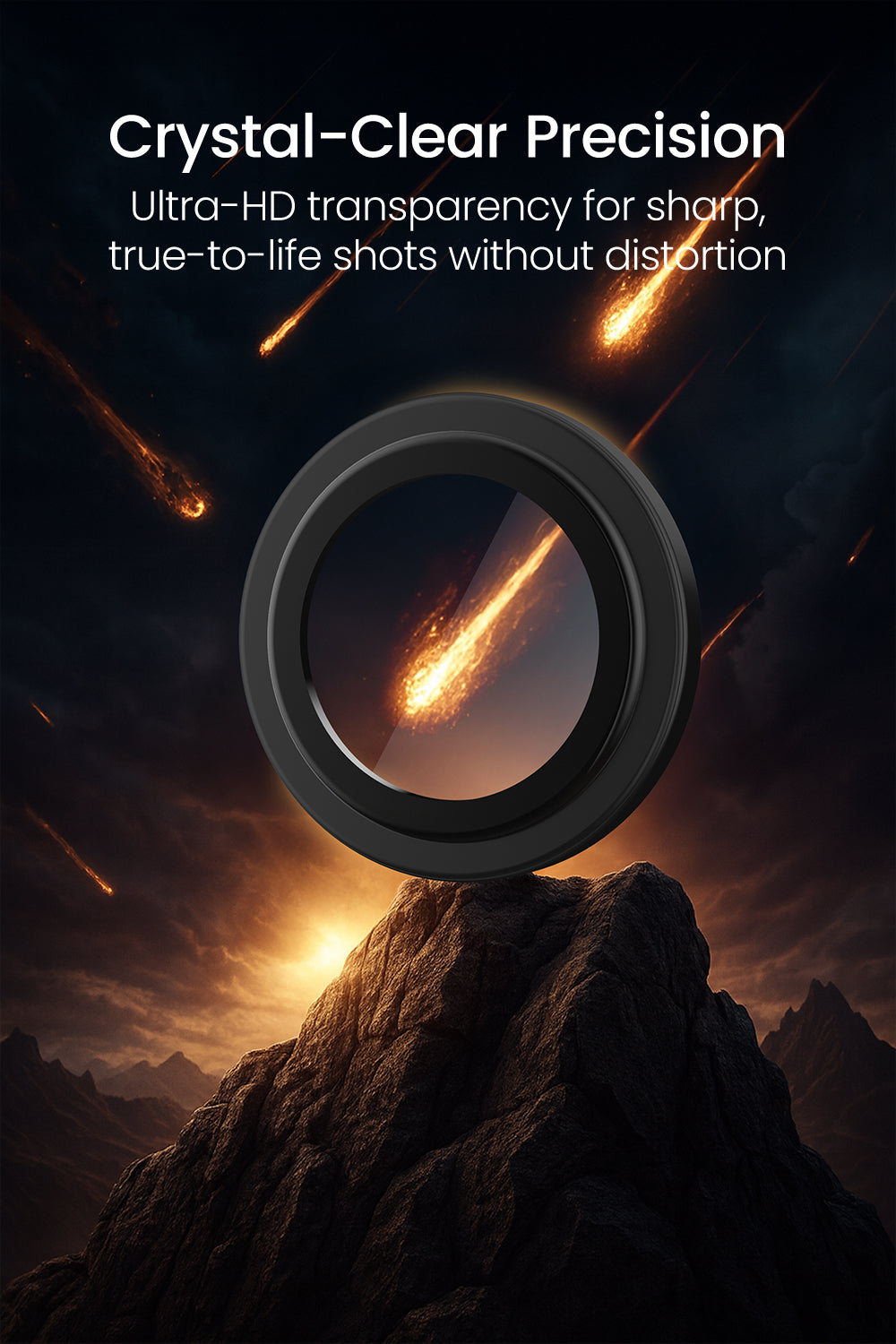 Moxedo Camera Lens Protector for iPhone 17 Air 6.5” 2025 9H Tempered Glass Aluminum Alloy Individual Ring Camera Lens Cover Protector with Easy Installation Tool – Black