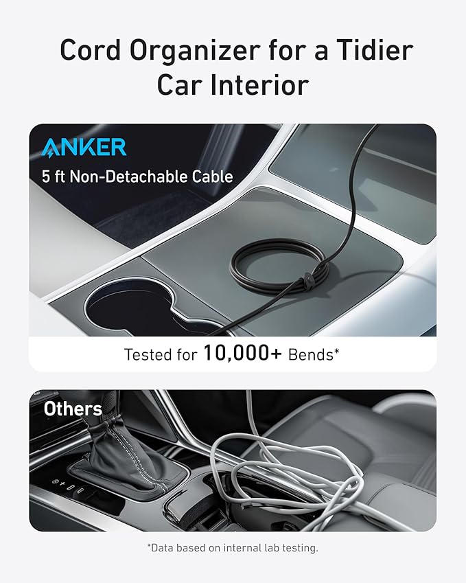 شاحن سيارة لاسلكي Anker MagSafe متوافق، شاحن سيارة MagGo Fast 15W، زاوية قابلة للتعديل 360 درجة ومغناطيسات قوية، حامل هاتف للسيارة، لسلسلة iPhone 15/14 (كابل ومحول متضمنان) 