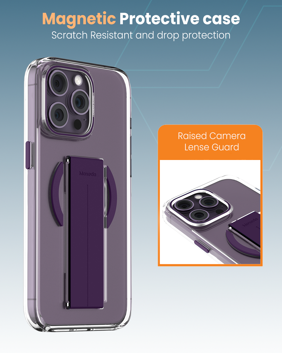 Moxedo Magnetic Case for iPhone 14 Pro Stylish & Protective Purple