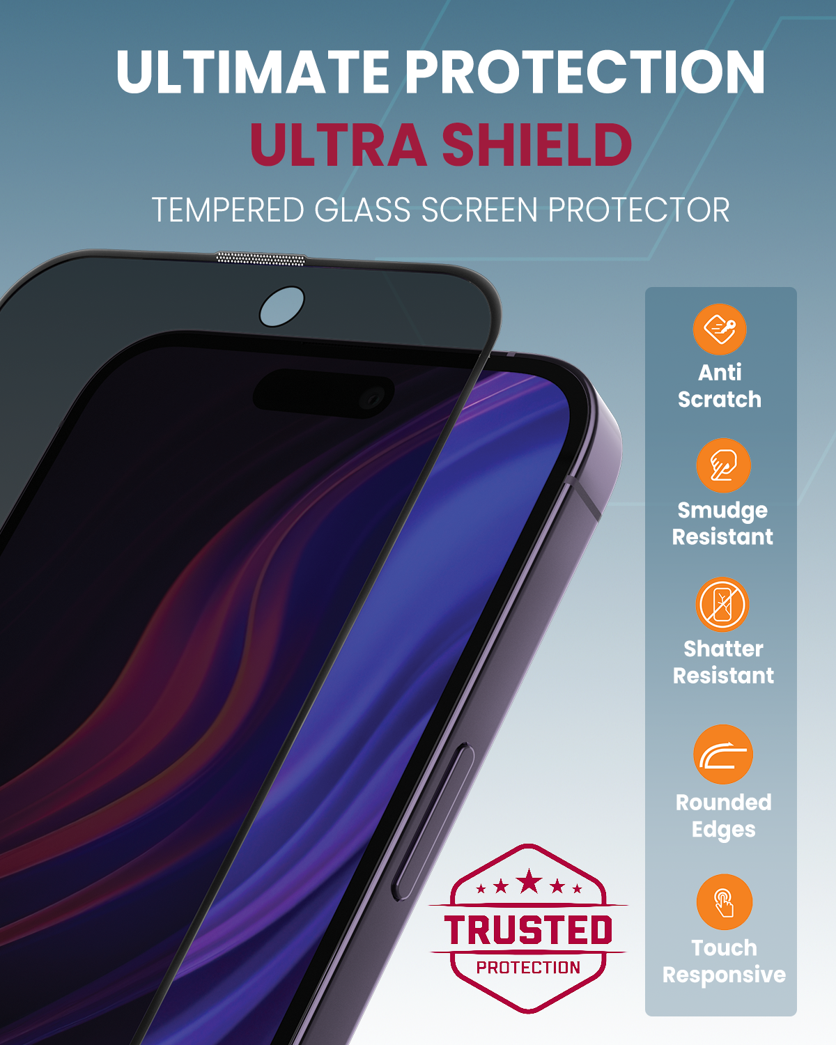 Moxedo Ultra Shield Tempered Glass Screen Protector Privacy 9H Hardness Full Coverage Anti-Spy Protection with Auto-Align Easy Applicator for iPhone 14 Pro Max 6.7 inch