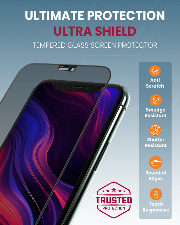 Moxedo Ultra Shield Tempered Glass Screen Protector Privacy 9H Hardness Full Coverage Anti-Spy Protection with Auto-Align Easy Applicator for iPhone 11 Pro Max 6.5 inch