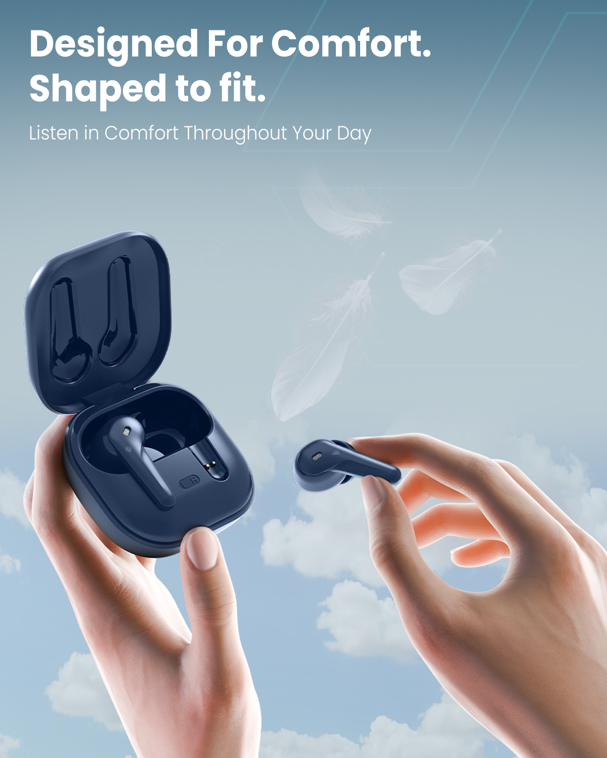 Moxedo True Wireless Earbuds S5  Immersive Sound and Noise-Free Calls Anywhere -Blue